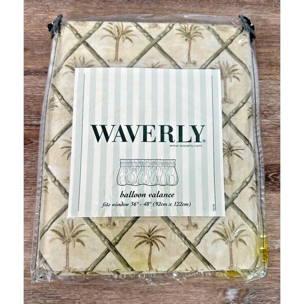 New Waverly Balloon Valance Palm Trees 79x14 Tangier Sage Florida Tropical
